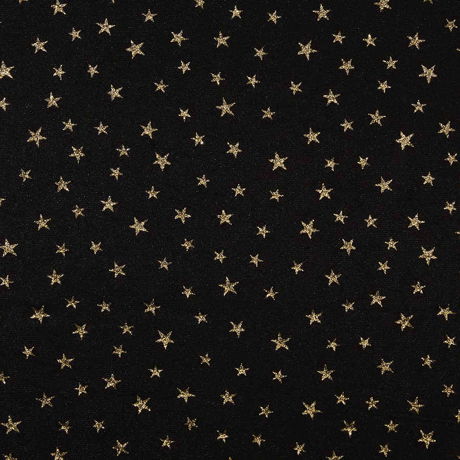 Specialty Black Net with Gold Stars tablecloth